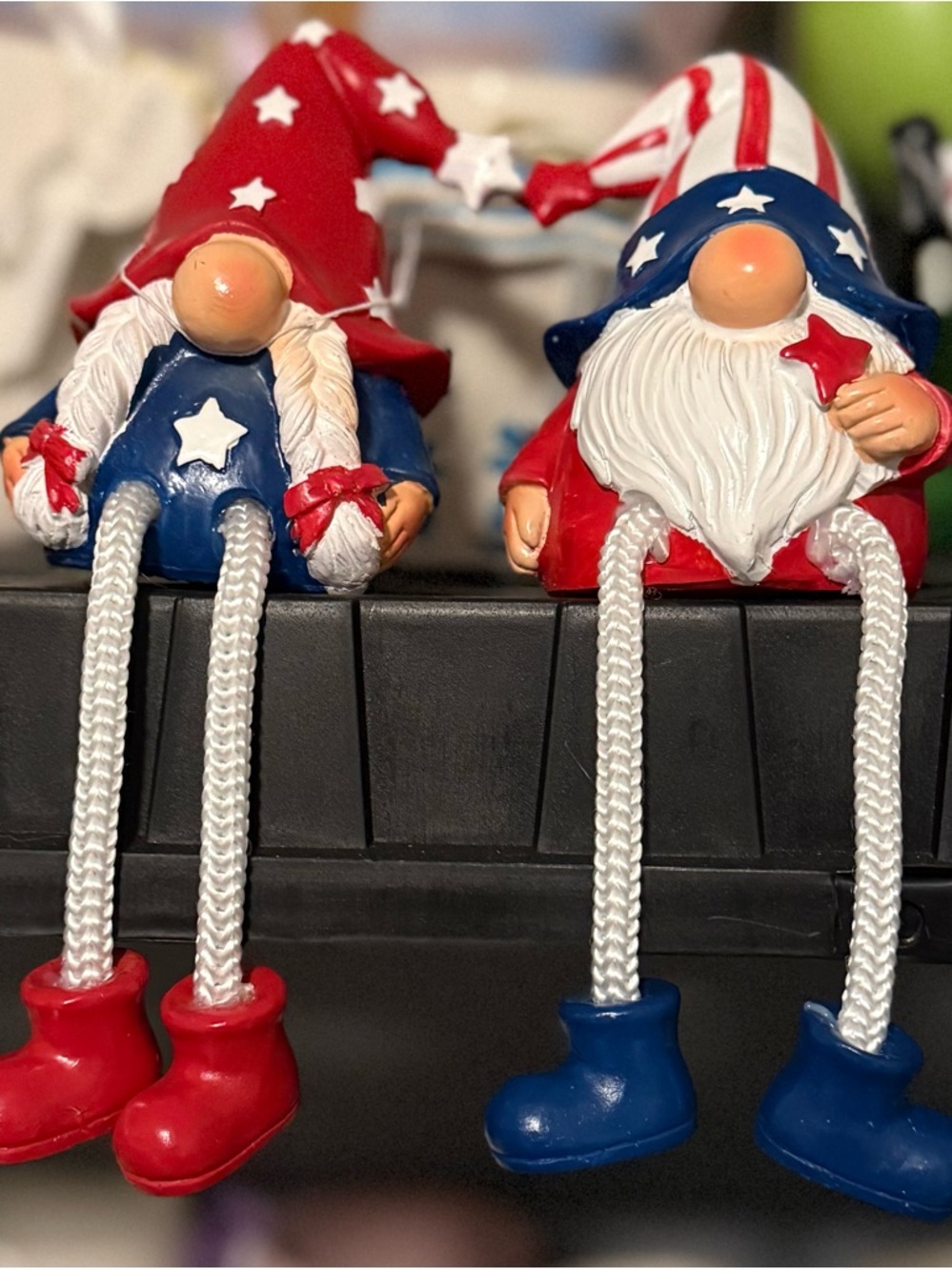 Patriotic Gnome Shelf Sitters - Red, White & Blue